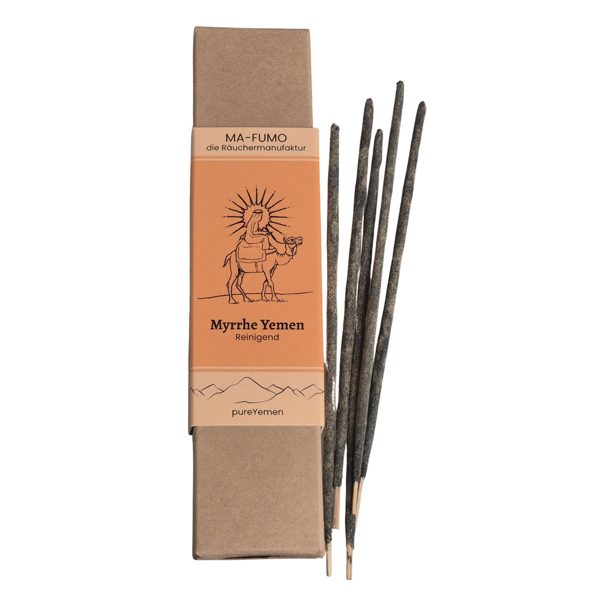 von Hand gerollte Räucherstäbchen aus dem Jemen. Ohne Zusätze, ohne Chemie - 100% natürliche Rohstoffe. Zu bestellen im MAFUMO Shop