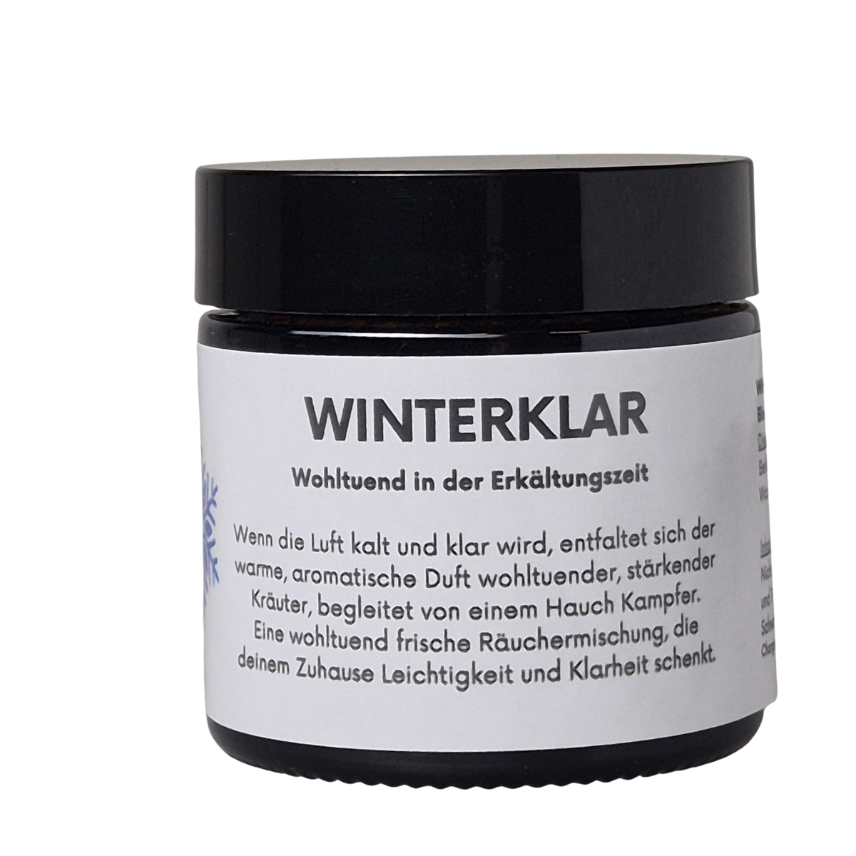 Räuchermischung WINTERKLAR - wohltuende Kräuter in der Erkältungszeit, zum Räuchern auf Sieb und Kohle geeignet, im Shop von MAFUMO