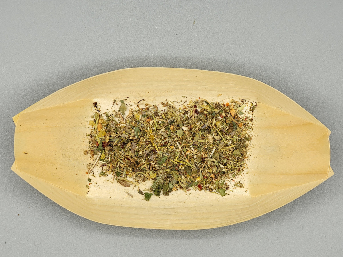 Räuchermischung aus Birkenblätter, Beifuß, Alant, Heckenrose, Labkraut, Lavendel, Rosmarin, Fichtenharz - MA-FUMO