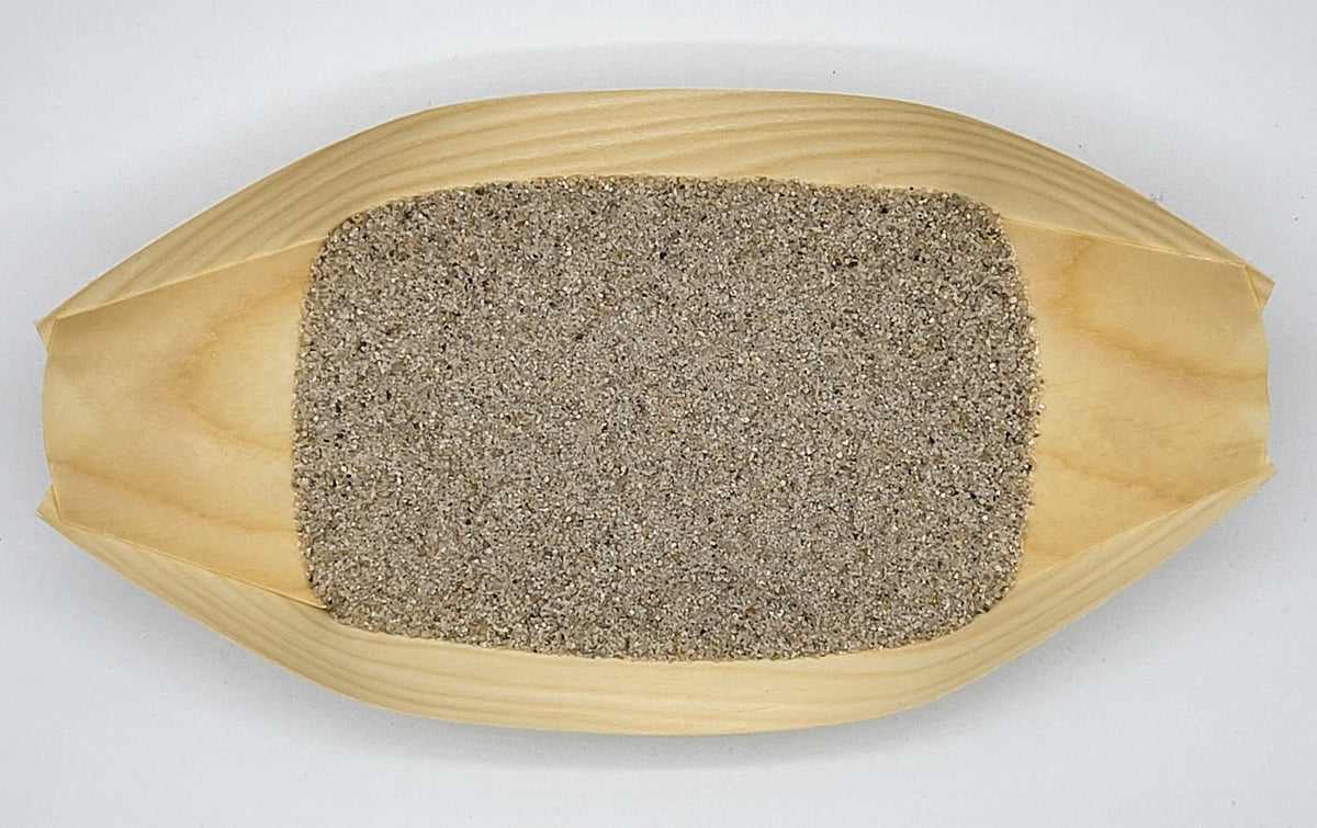 Feuergetrockneter Räuchersand, Feuersand, Räuchern mit Kohle, Räuchern mit Sieb, Räucherwerk, nachhaltige Verpackung, wieder Verschließbar, kompostierbar,  Räuchermanufaktur, Räucherzubehör, Inhalt 400 gramm