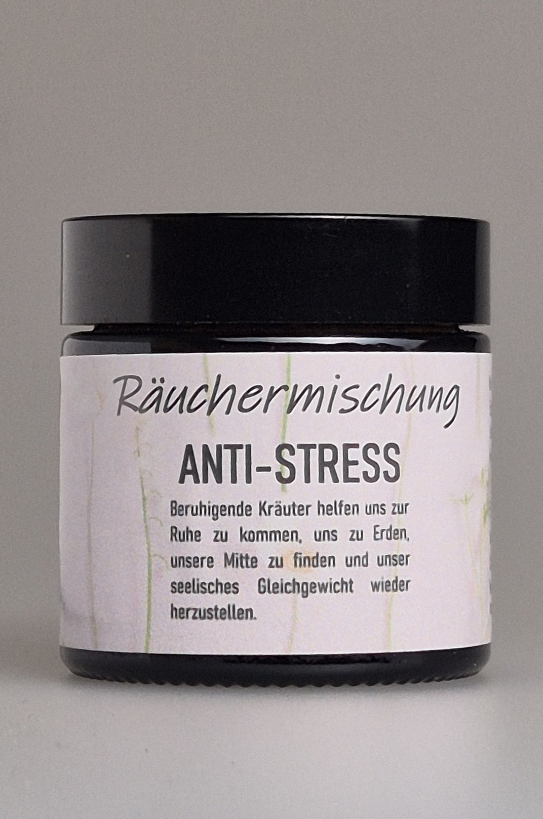 Räuchermischung Anti-Stress in schwarzer Dose mit Etikett und Produktnamen