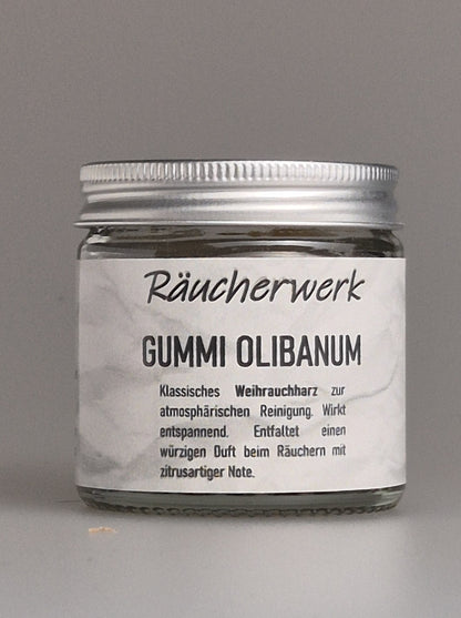 Räucherwerk, Weihrauch, Gummi Olibanum, würziger Rauch, zitrusartige Note, zur Reinigung, Räuchermischungen, Räuchermanufaktur