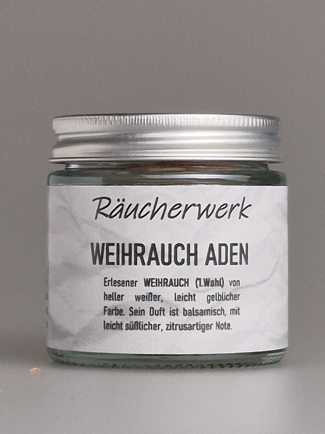 Räucherwerk, Weihrauch Aden, balsamische Note, zur Reinigung, weiße bis leicht gelbliche Farbe, feiner Duft, zitrusartige Note, Räuchermischungen, Räuchermanufaktur, Weihrauch