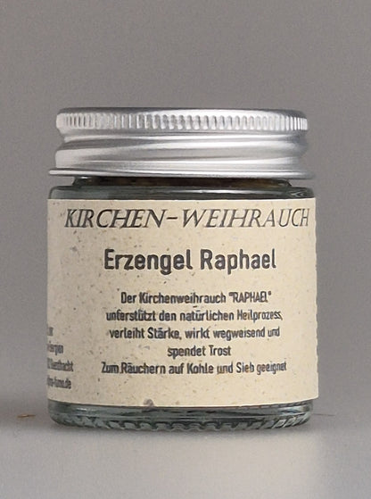 Räucherwerk, Erlesener Kirchen-Weihrauch Erzengel Raphael mit Kräutern. Sanft im Duft. Unterstützt Heilprozesse, verleiht Stärke und spendet Trost. Online bei MA-FUMO, der Räuchermanufaktur