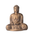 Bronzefarbene Buddha-Statue „Daibutsu“ im Schneidersitz mit Jo-in Mudra und faltenreichem Gewand, Vorderansicht.