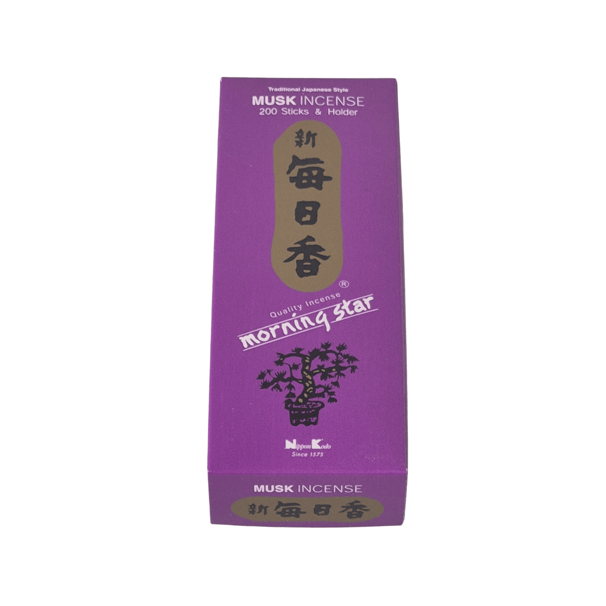 Musk -Moschus Räucherstäbchen Packung von Nippon Kodo-200 Sticks mit Keramikhalter