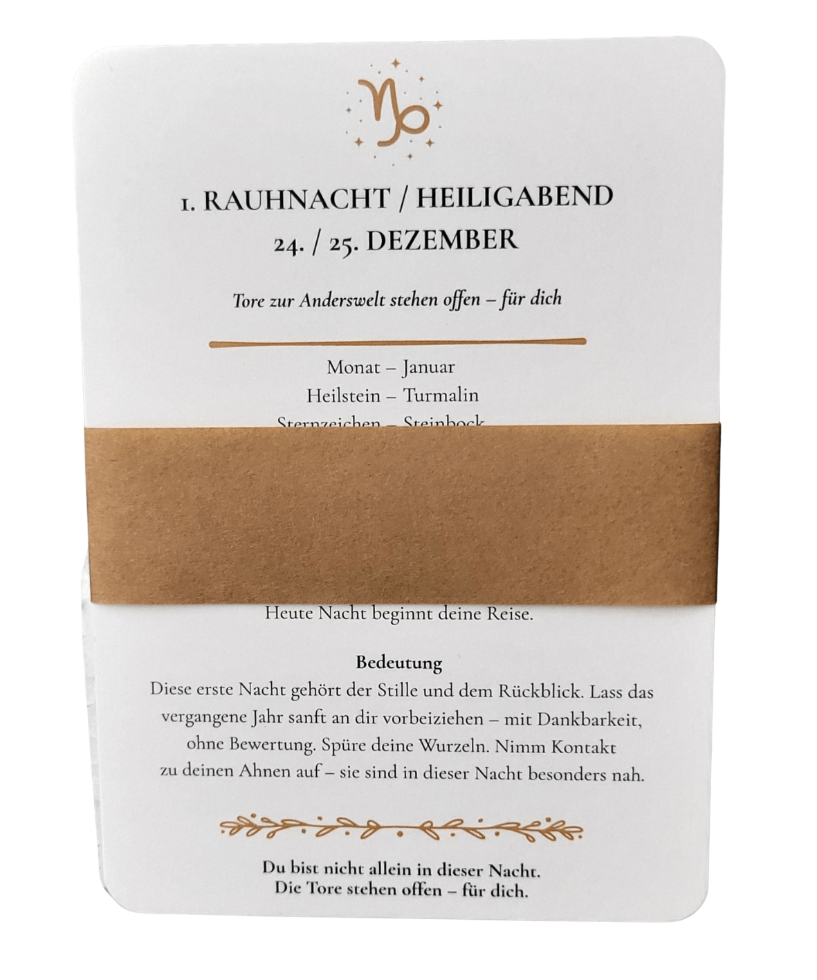 13 Karten für die 12 heiligen Nächte - mit Tagesthema, Affirmation, Impuls, Fragen und Bedeutung  -  gedruckt auf Naturpapier