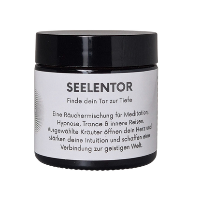 MAFUMO Räuchermischung SEELENTOR – 60ml Glastiegel mit Kräutermischung für Rituale