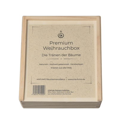 Premium Weihrauch-Box mit 9 erlesenen Weihrauchsorten aus aller Welt. Weihrauch - die Tränen der Bäume